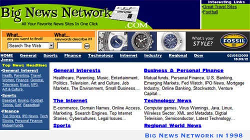 Big News Network Website - 1998